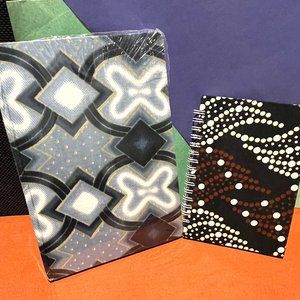 Lot of 2 African Ethnic Design Fabric Kenya Journal Sketch Diary Notebook New